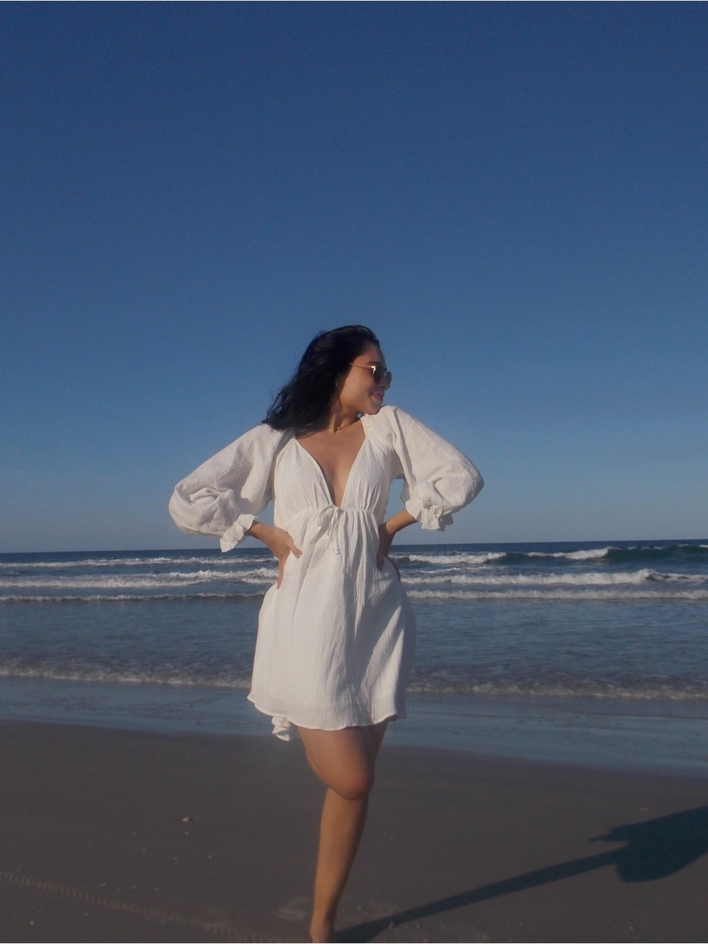 Beginning Boutique Cream Textured Mini Dress